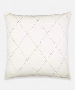 Anchal Home Goods Diamond Stitch Euro Throw Pillow - Bone