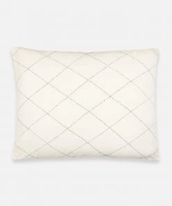 Anchal Diamond Stitch Standard Throw Pillow - Bone