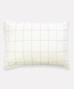 Anchal Home Goods Grid Stitch Standard Throw Pillow - Bone