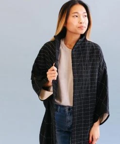 Anchal Cocoon Jacket - Charcoal