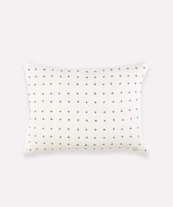 Anchal Cross Stitch Small Throw Pillow - Bone