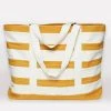 Anchal Stripe Canvas Tote Bag - Mustard Accessories