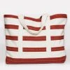 Anchal Stripe Canvas Tote Bag - Rust