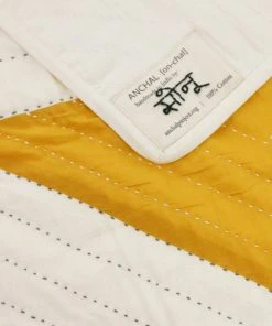 Anchal Triangle Throw Quilt - Mustard Home Goods