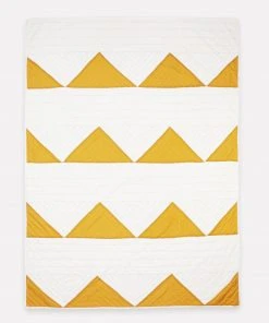 Anchal Triangle Throw Quilt - Mustard Home Goods