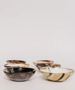 August Sage Ankole Horn Bowl -Dark Kitchen + Dining