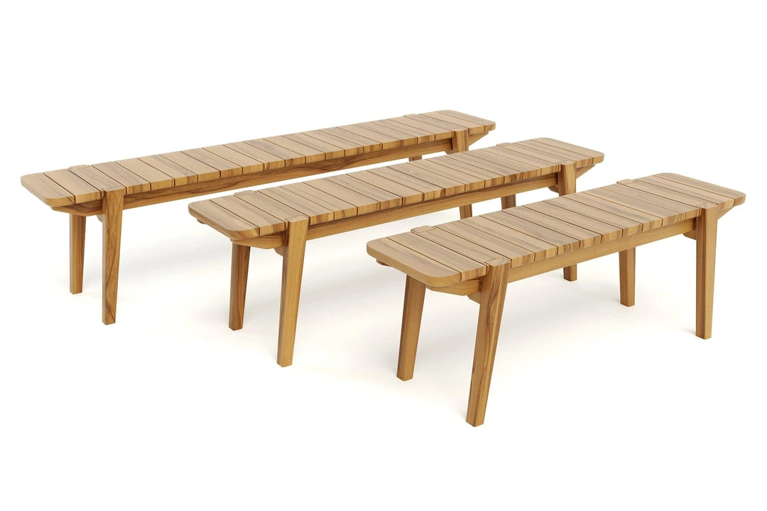 Masaya & Co. Furniture Apanas Slatted Top Outdoor Bench Masaya & Co. Furniture Apanas Slatted Top Outdoor Bench