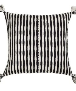 Archive New York Antigua Throw Pillow - Black + White Striped Home Goods