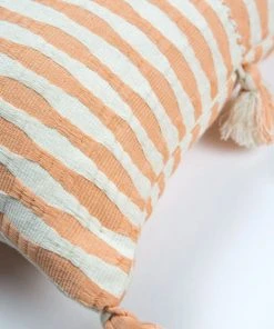 Archive New York Antigua Lumbar Pillow - Peach Striped