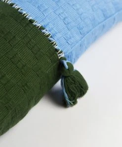 Archive New York Antigua Lumbar Pillow - Olive + Blue