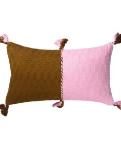 Archive New York Home Goods Antigua Lumbar Pillow - Baby Pink Colorblock