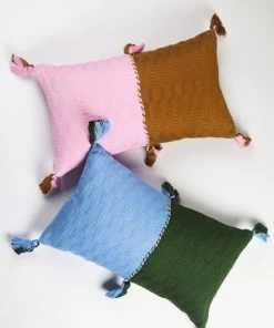 Archive New York Home Goods Antigua Lumbar Pillow - Baby Pink Colorblock