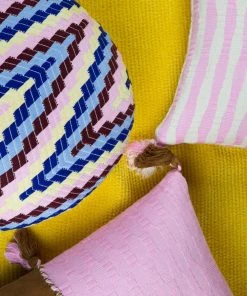 Archive New York Home Goods Antigua Lumbar Pillow - Baby Pink Colorblock