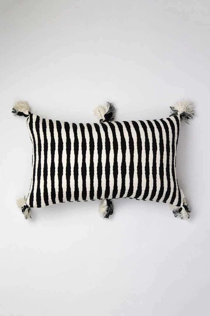 Archive New York Antigua Lumbar Pillow - Black + White Archive New York Antigua Lumbar Pillow - Black + White