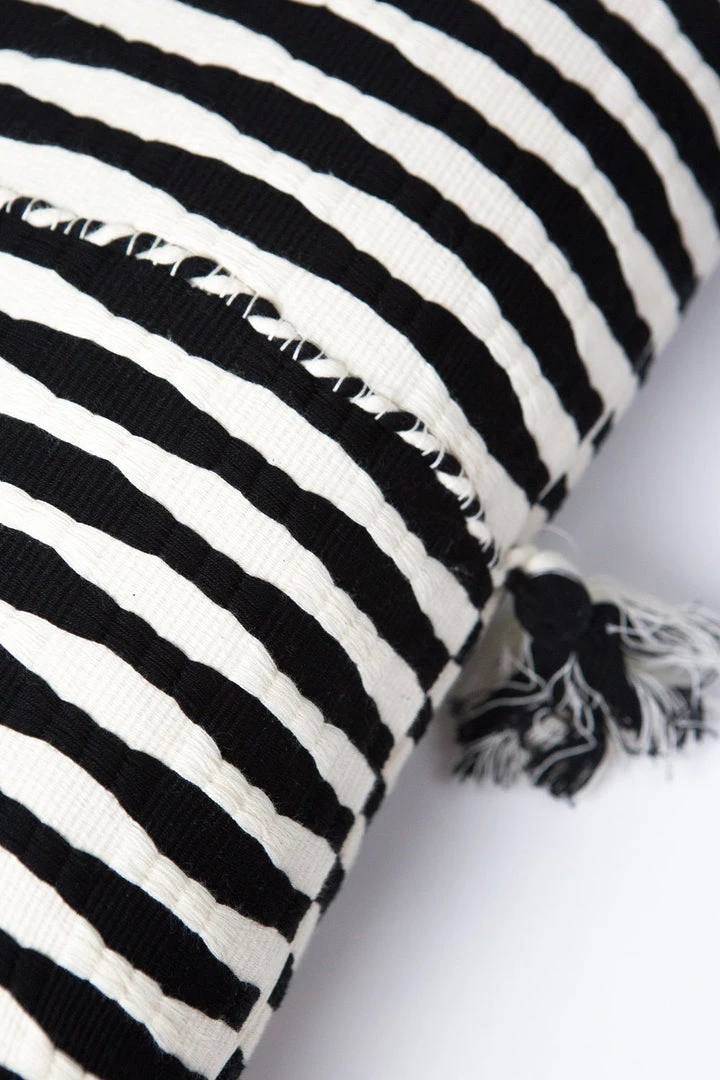 Archive New York Antigua Lumbar Pillow - Black + White Archive New York Antigua Lumbar Pillow - Black + White