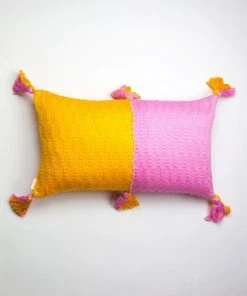 Archive New York Antigua Lumbar Pillow - Bubblegum + Orange Handcrafted