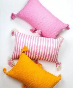 Archive New York Antigua Lumbar Pillow - Bubblegum Pink Striped Home Goods