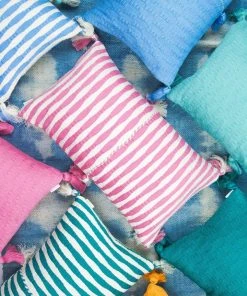 Archive New York Antigua Lumbar Pillow - Bubblegum Pink Striped Home Goods