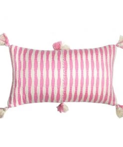 Archive New York Antigua Lumbar Pillow - Bubblegum Pink Striped Home Goods