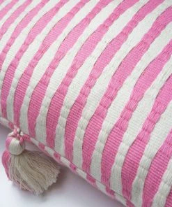 Archive New York Antigua Lumbar Pillow - Bubblegum Pink Striped Home Goods