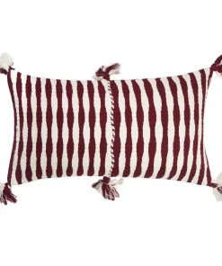 Archive New York Antigua Lumbar Pillow - Burgundy Striped