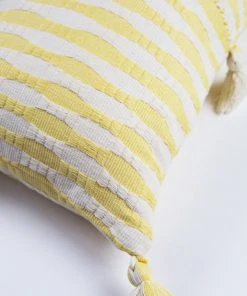 Archive New York Antigua Lumbar Pillow - Butter Yellow Striped Home Goods