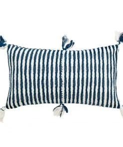 Archive New York Antigua Lumbar Pillow - Dark Teal Striped
