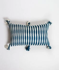 Archive New York Antigua Lumbar Pillow - Dark Teal Striped