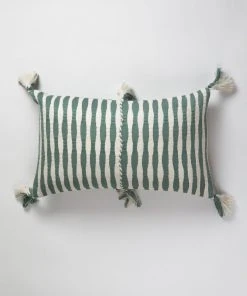 Archive New York Home Goods Antigua Lumbar Pillow - Dusty Green Striped