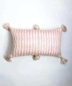 Archive New York Home Goods Antigua Lumbar Pillow- Faded Pink Striped
