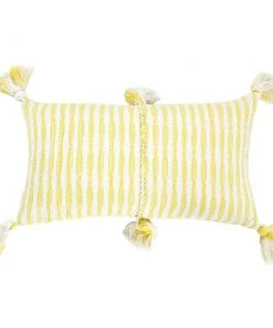 Archive New York Antigua Lumbar Pillow - Faded Yellow Striped Home Goods