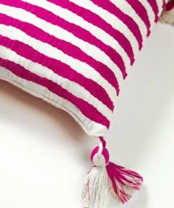 Archive New York Home Goods Antigua Lumbar Pillow - Fuchsia Pink Stripe