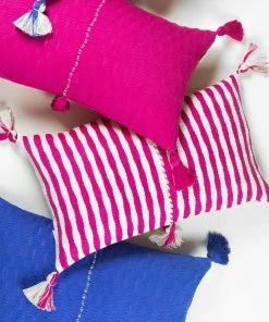 Archive New York Home Goods Antigua Lumbar Pillow - Fuchsia Pink Stripe