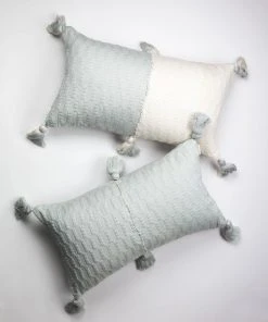 Archive New York Home Goods Antigua Lumbar Pillow - Natural White + Gray