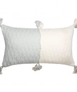 Archive New York Home Goods Antigua Lumbar Pillow - Natural White + Gray
