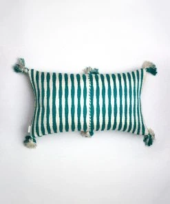 Archive New York Antigua Lumbar Pillow - Jade Striped