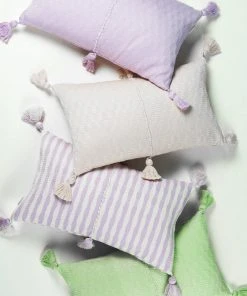 Archive New York Home Goods Antigua Lumbar Pillow - Light Lavender Stripe