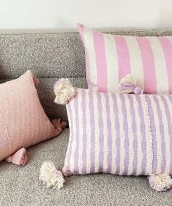 Archive New York Home Goods Antigua Lumbar Pillow - Light Lavender Stripe