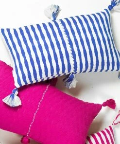 Archive New York Antigua Lumbar Pillow - Blue Stripe