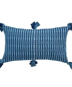 Archive New York Home Goods Antigua Lumbar Pillow - Natural Indigo Striped