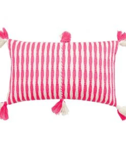 Archive New York Antigua Lumbar Pillow - Neon Pink Striped