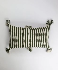 Archive New York Antigua Lumbar Pillow - Olive Striped Home Goods