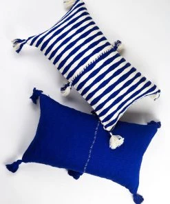 Archive New York Antigua Lumbar Pillow - Royal Blue Striped