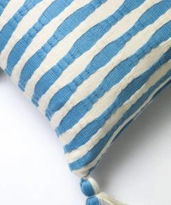 Archive New York Antigua Lumbar Pillow - Sky Blue Striped