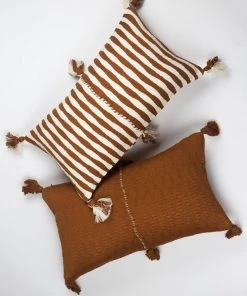 Archive New York Antigua Lumbar Pillow - Umber Striped