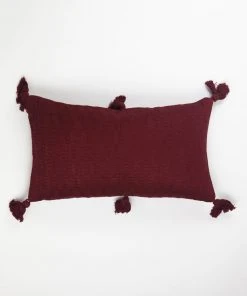 Archive New York Antigua Lumbar Pillow - Burgundy