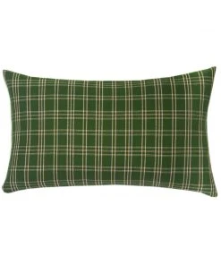 Archive New York Chiapas Plaid Lumbar Pillow - Forest Green