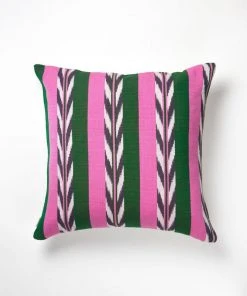 Archive New York Palm Ikat Throw Pillow