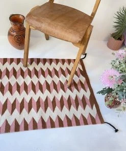Archive New York Teo Wool Rug - Umber + Pink Home Goods