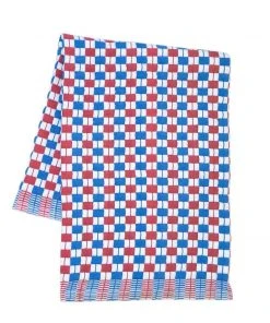 Archive New York Quilted Suzani Throw Blanket - Red + Blue